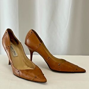 Jimmy Choo Women's Tan Leather Pumps Size EUR 38.5